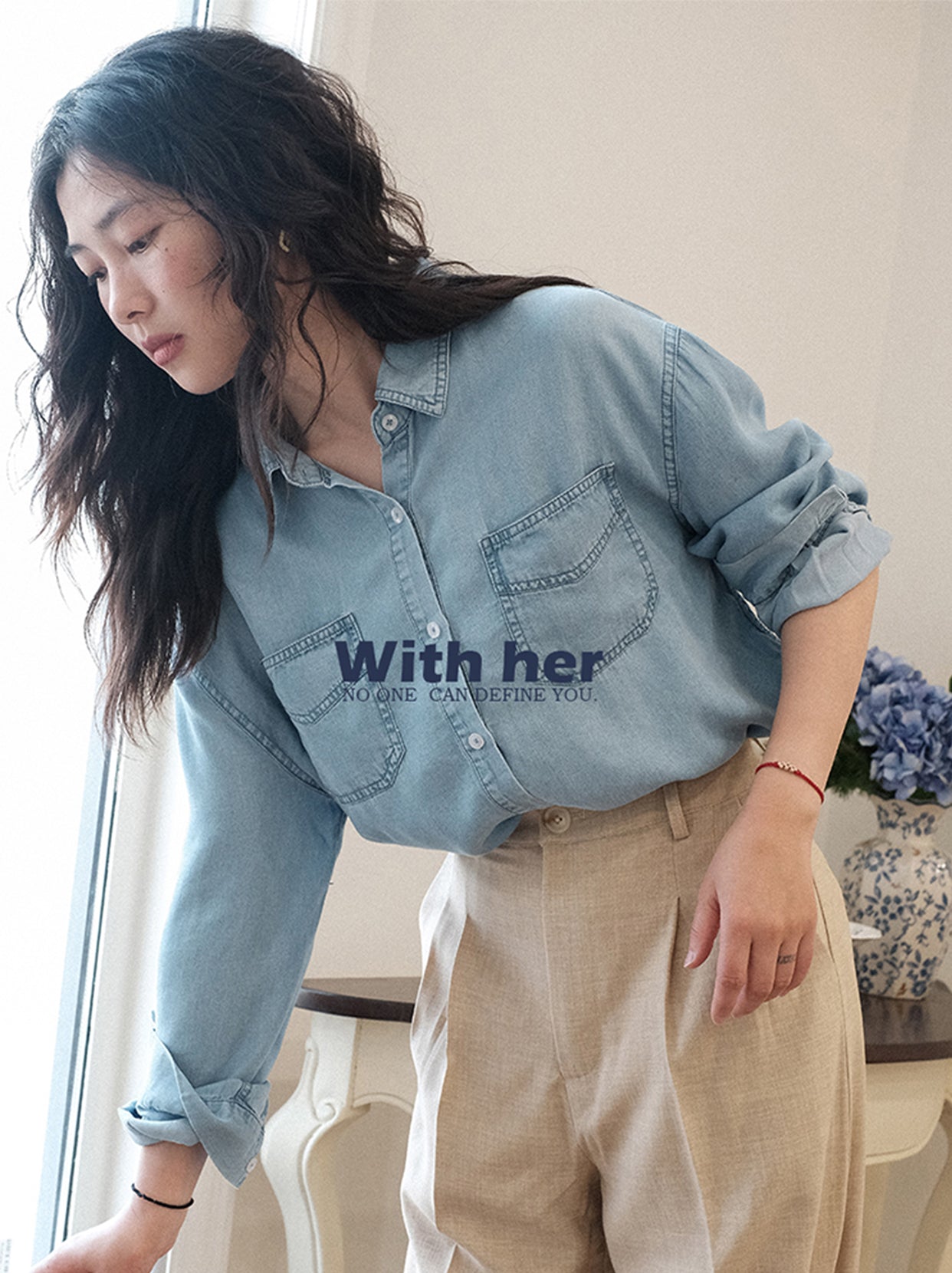 Soft Indigo Denim Blouse
