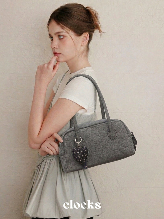 Gray Denim Duffle