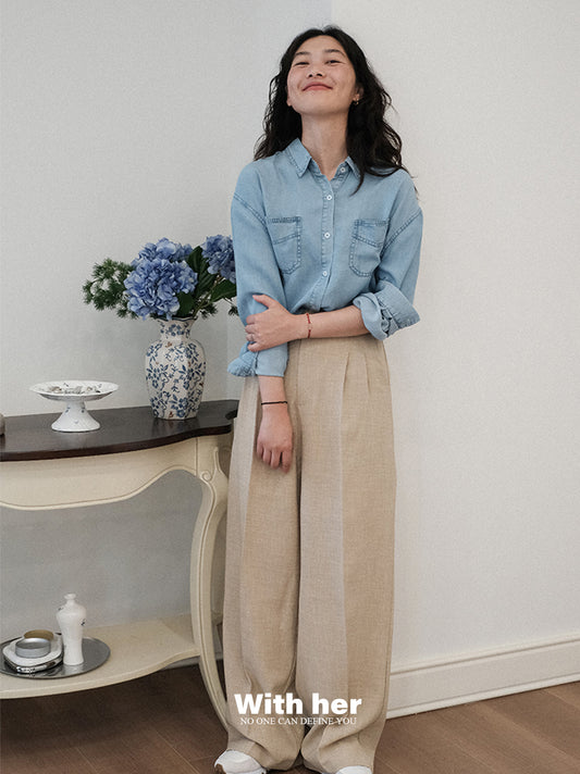Soft Indigo Denim Blouse