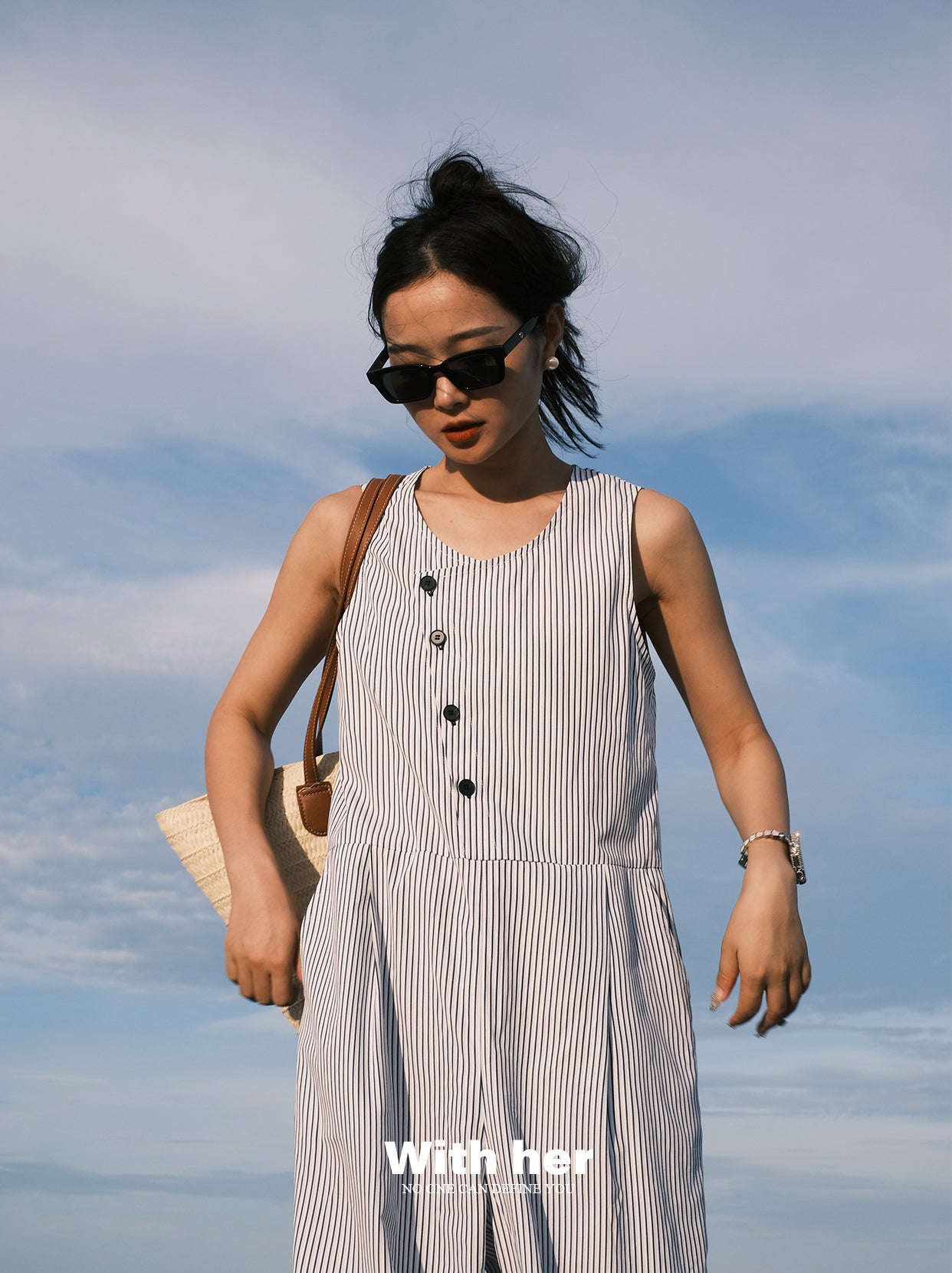 Original Sleeveless Stripes Jumpsuit