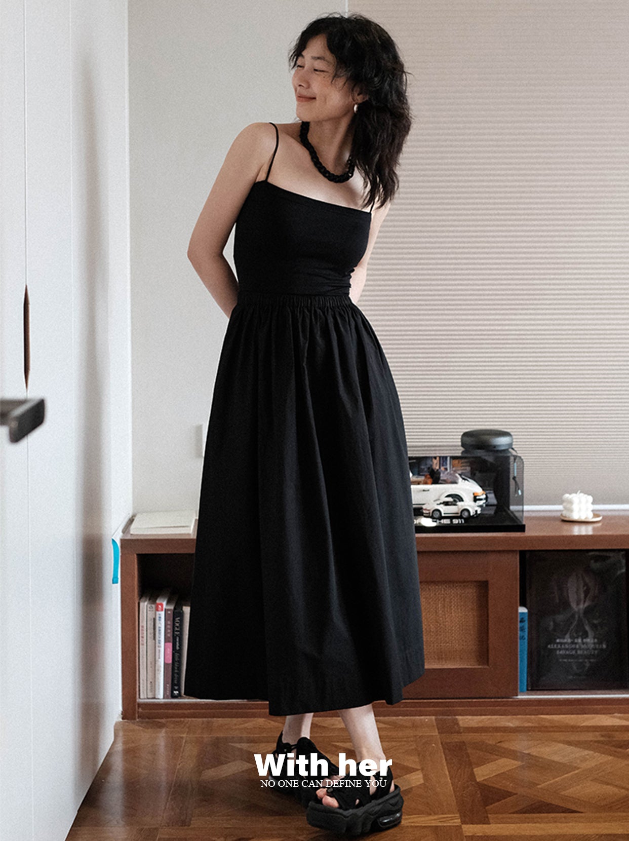 Classic Cotton Black Skirt