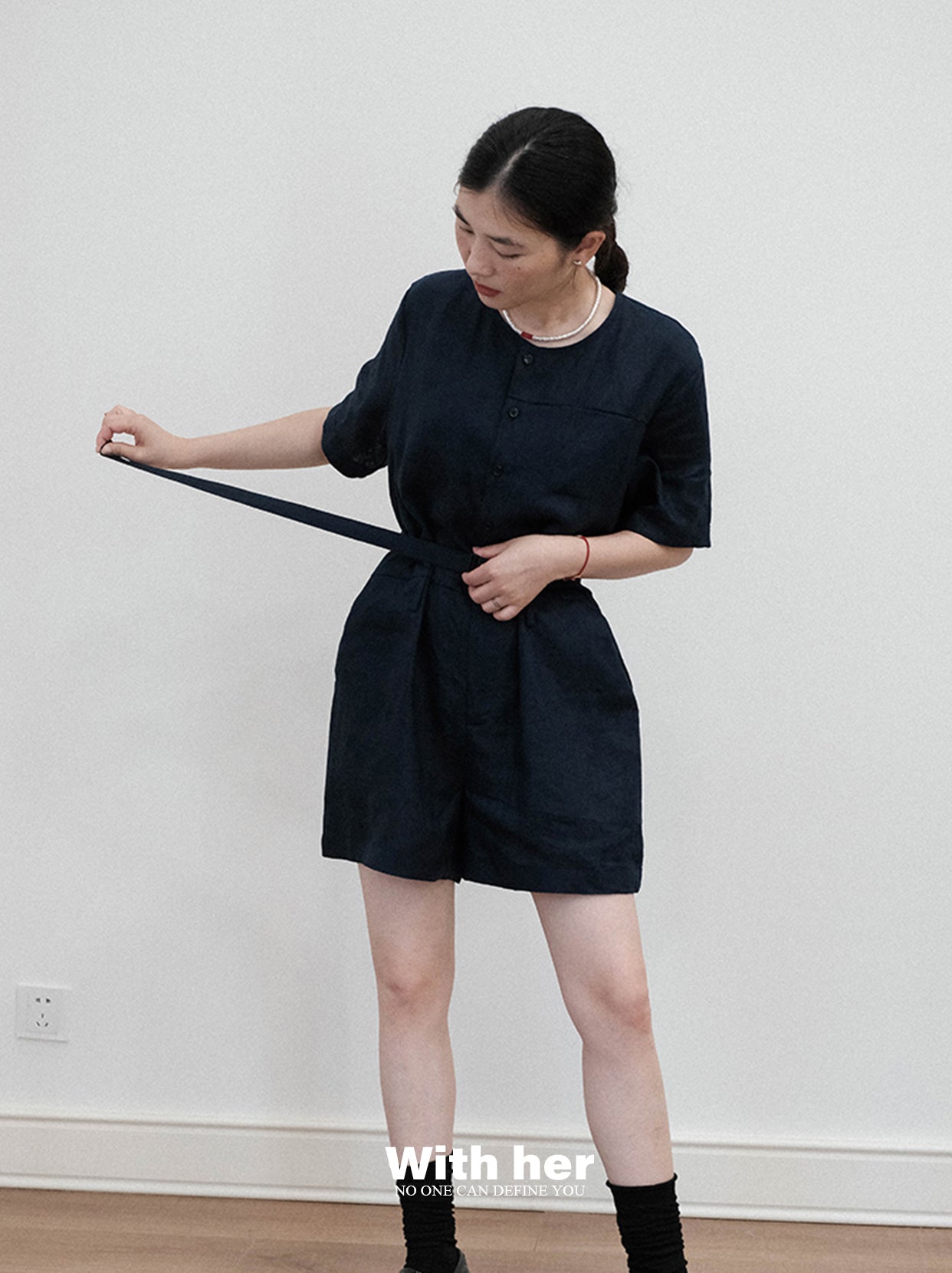 Linen Cotton Blend Playsuit