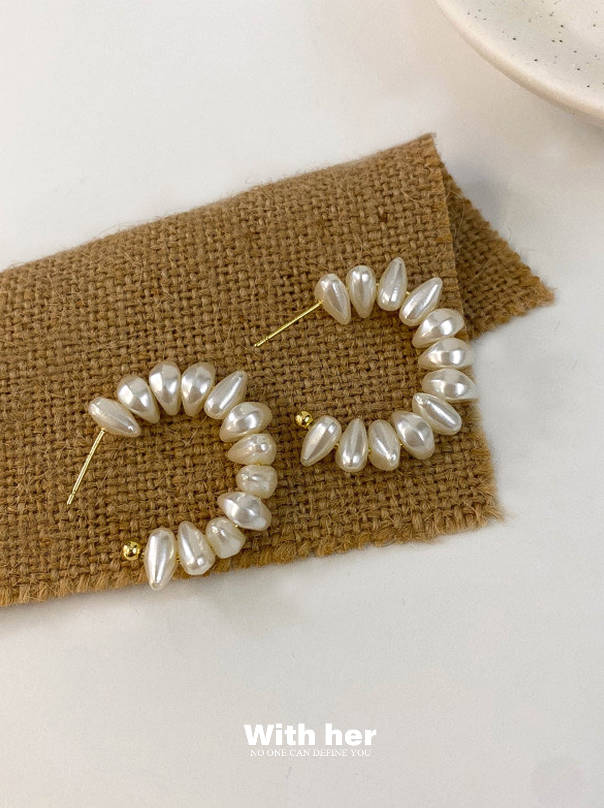 Baroque Pearl Hoop Earrings