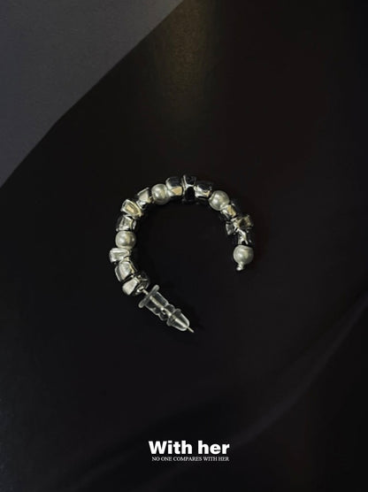 Minimal Silver Beads Earrings