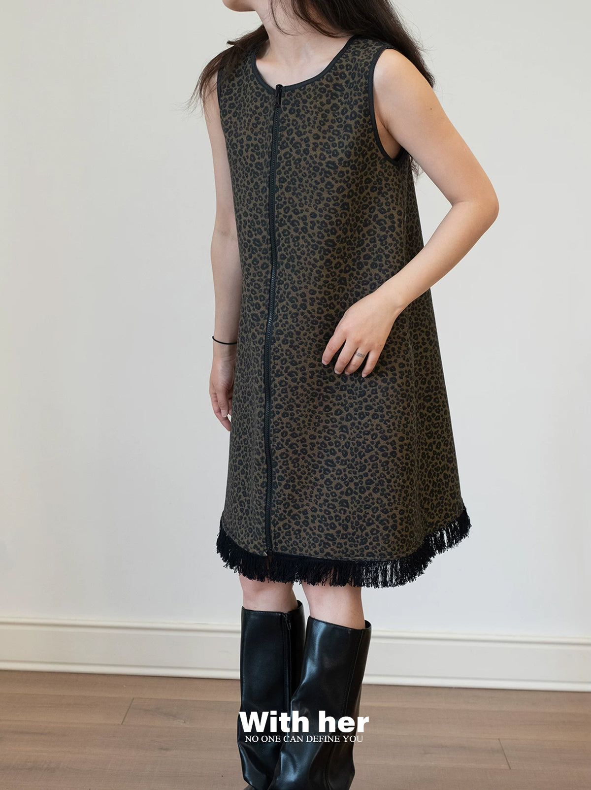 Leopard Denim Dress