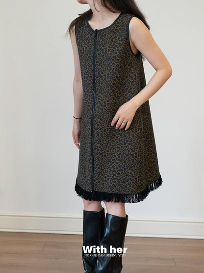 Leopard Denim Dress