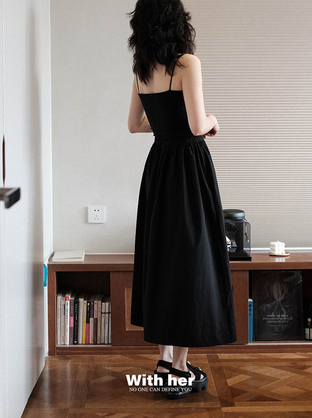 Classic Cotton Black Skirt