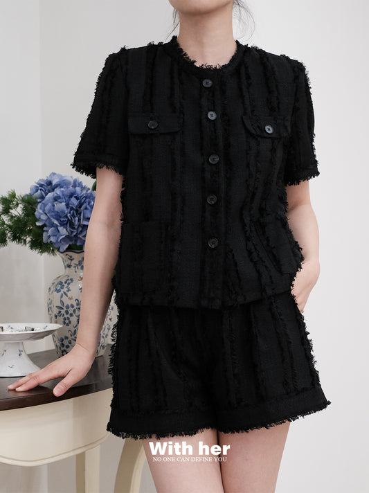 Tweed Shorts Suit Set