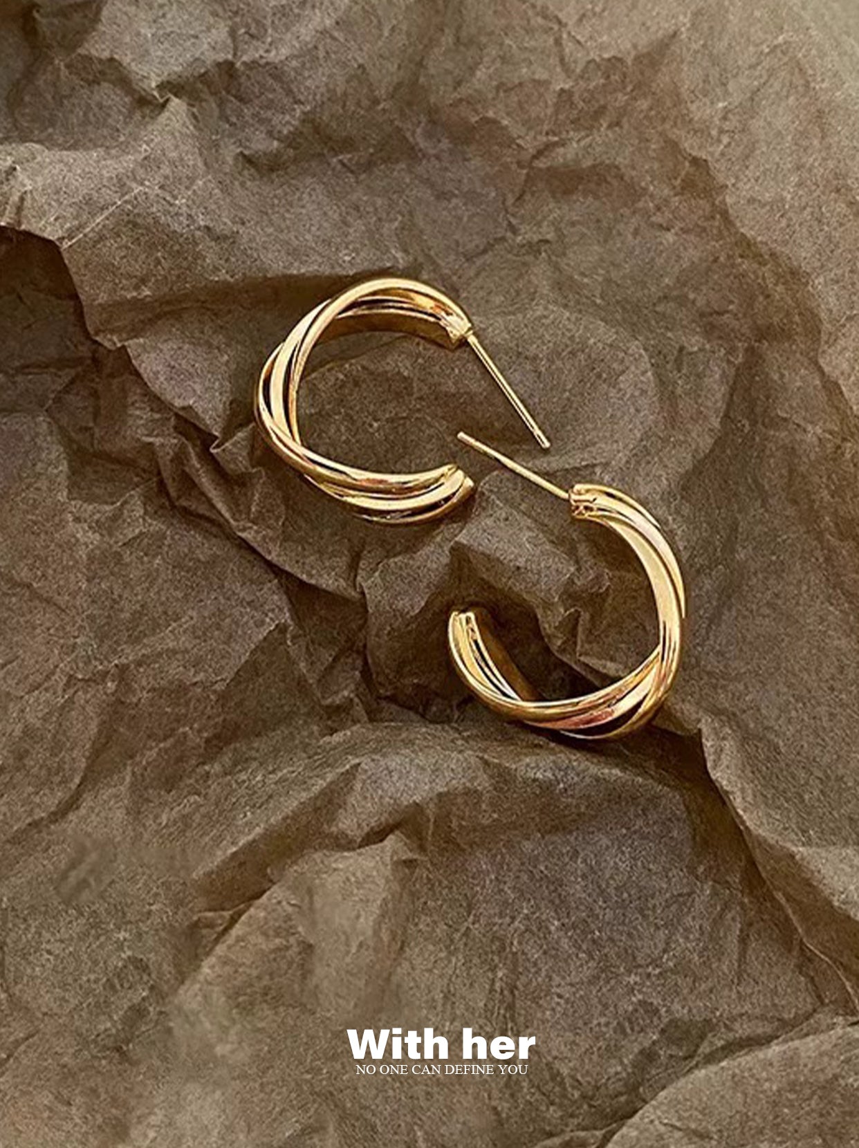 Geometric Irregular Cross Earring