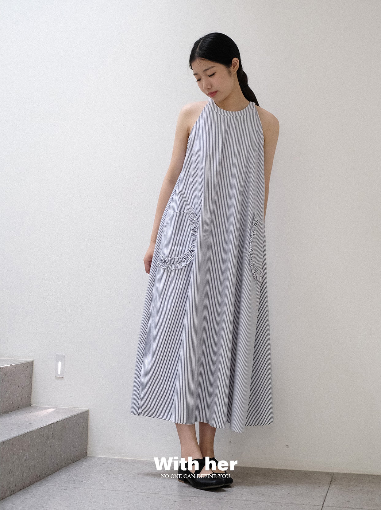 Original Halterneck Striped Dress