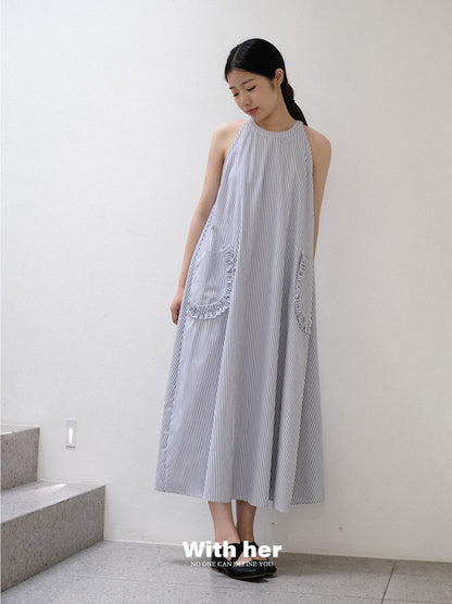 Original Halterneck Striped Dress