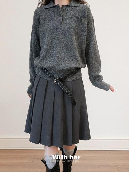 A-Line Pleated Skirt