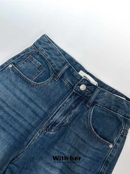 Deep Blue Lyocell Denim Pants