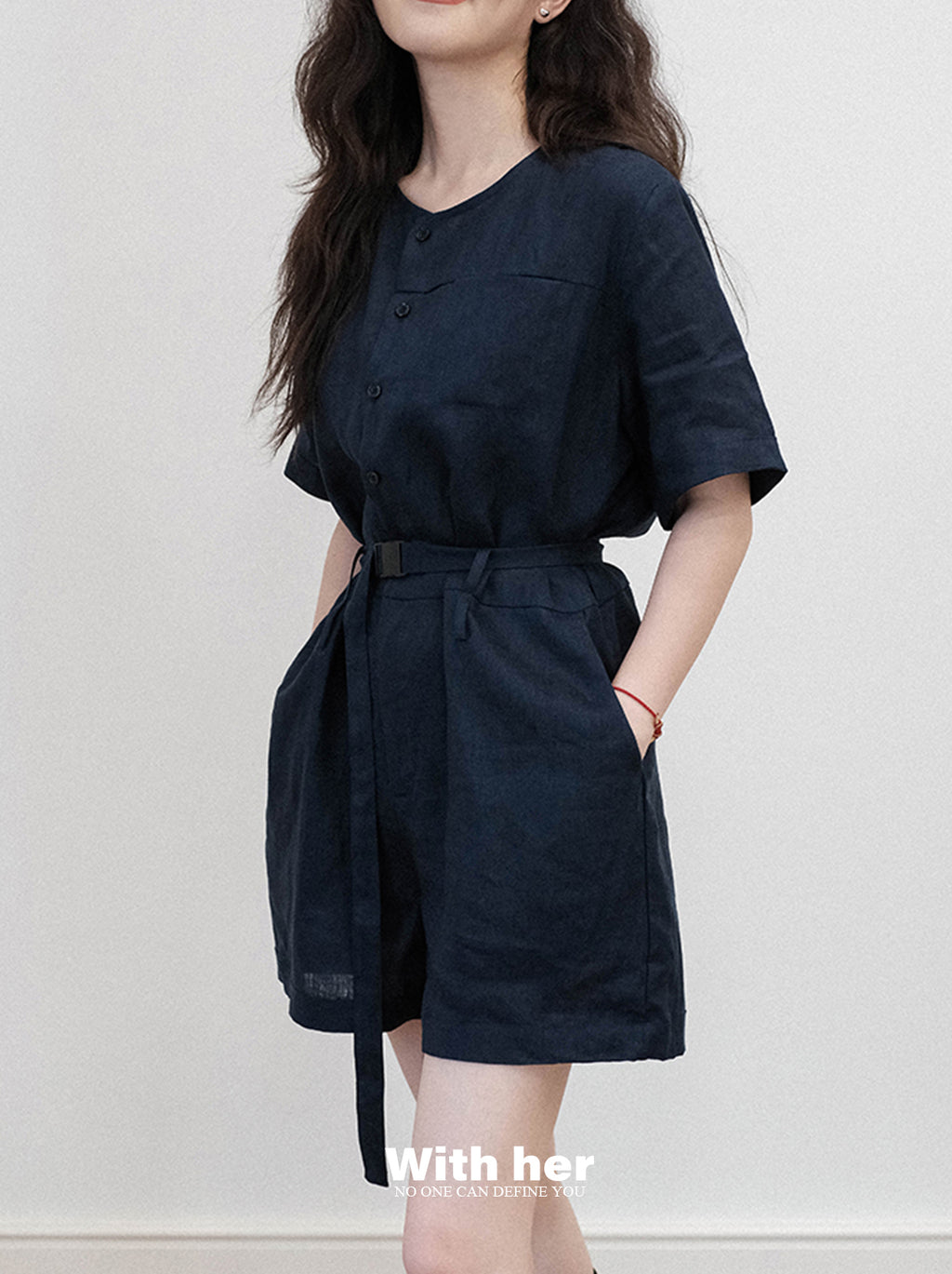 Linen Cotton Blend Playsuit