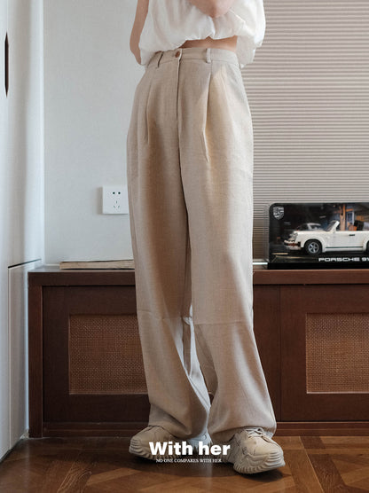 Original Creamy Loose Wide-Leg Trousers