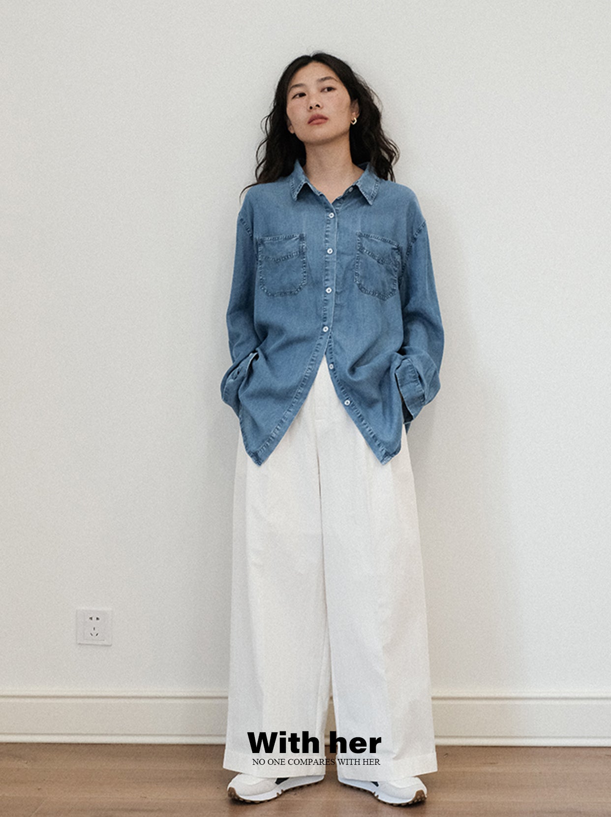 Soft Indigo Denim Blouse