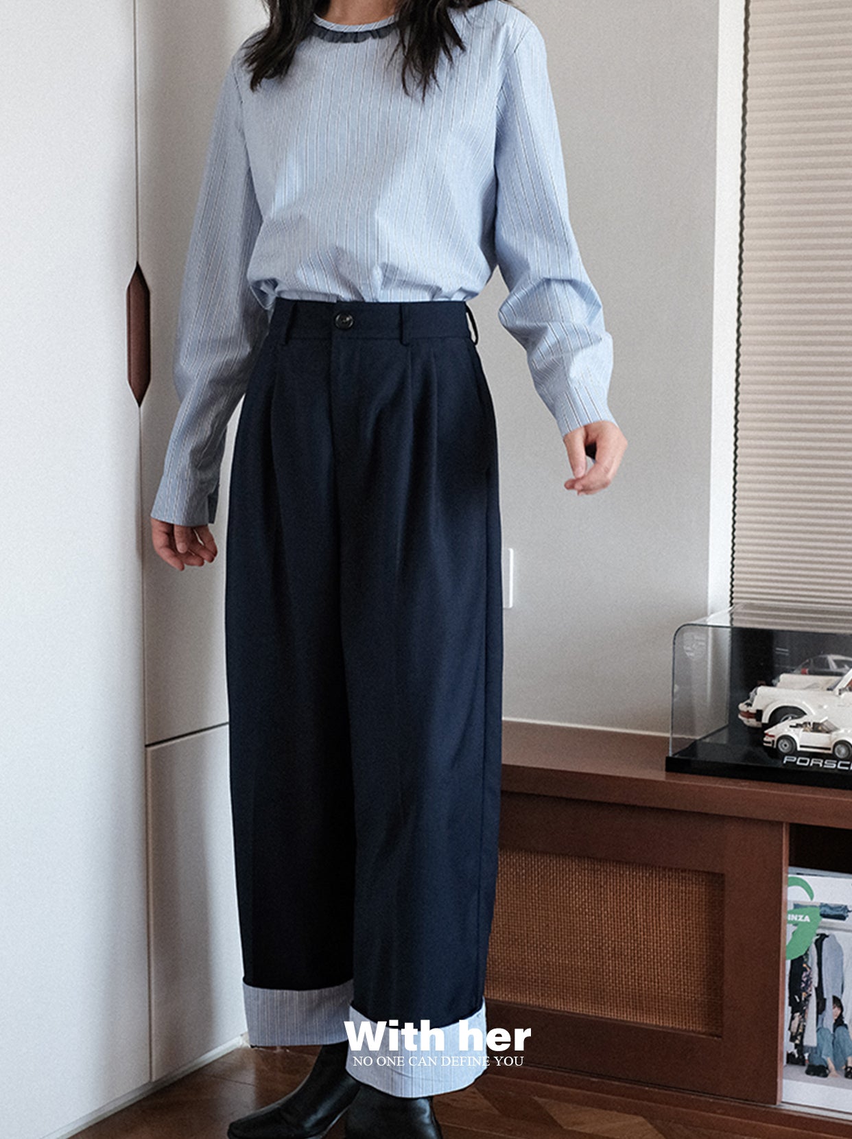 Mix Blue Loose Pants