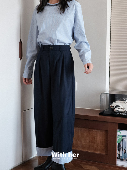 Mix Blue Loose Pants