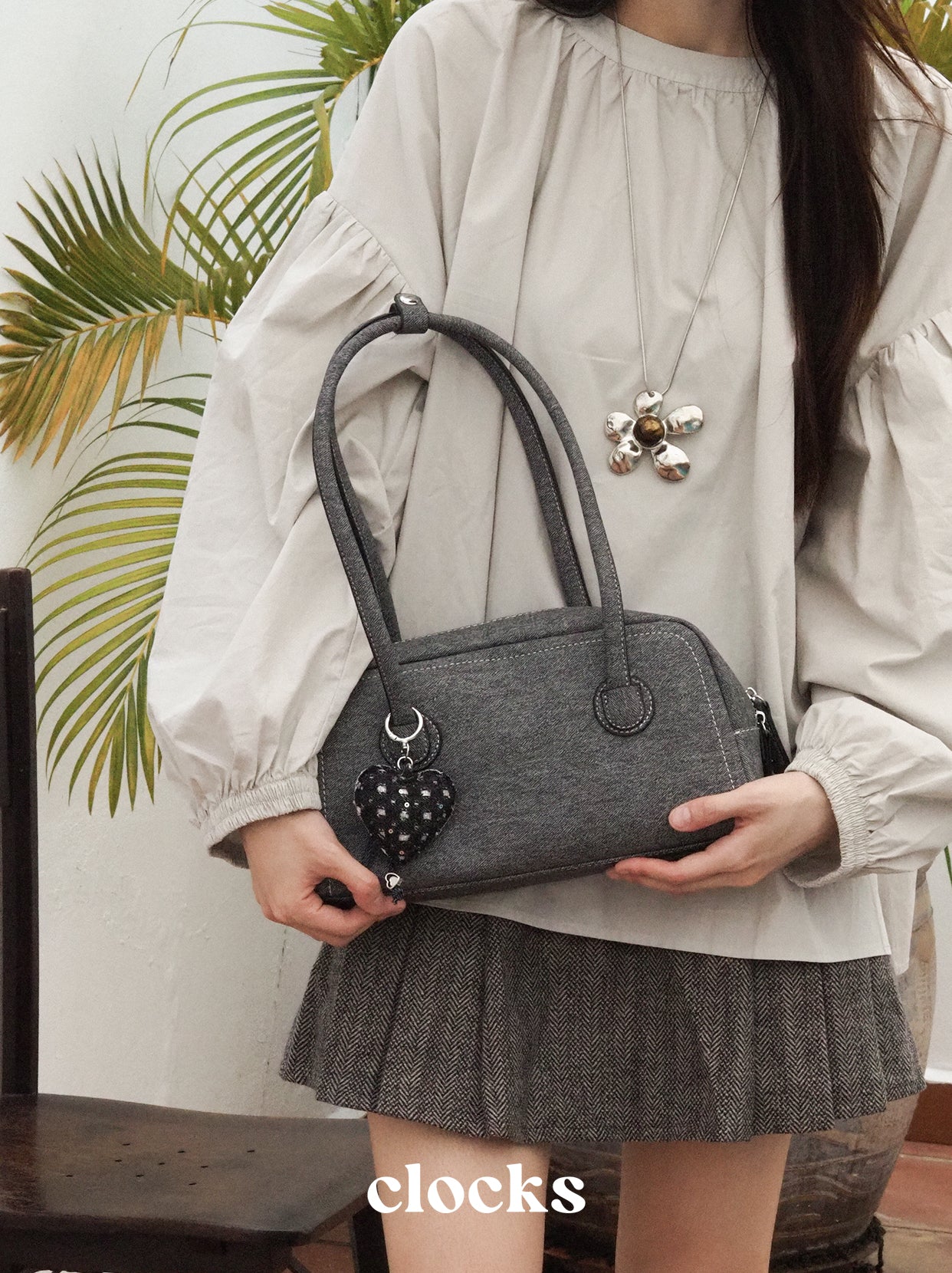 Gray Denim Duffle
