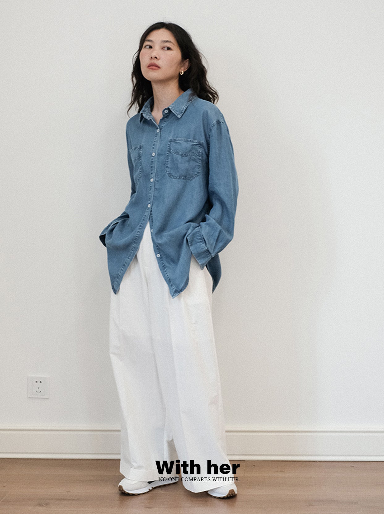 Soft Indigo Denim Blouse
