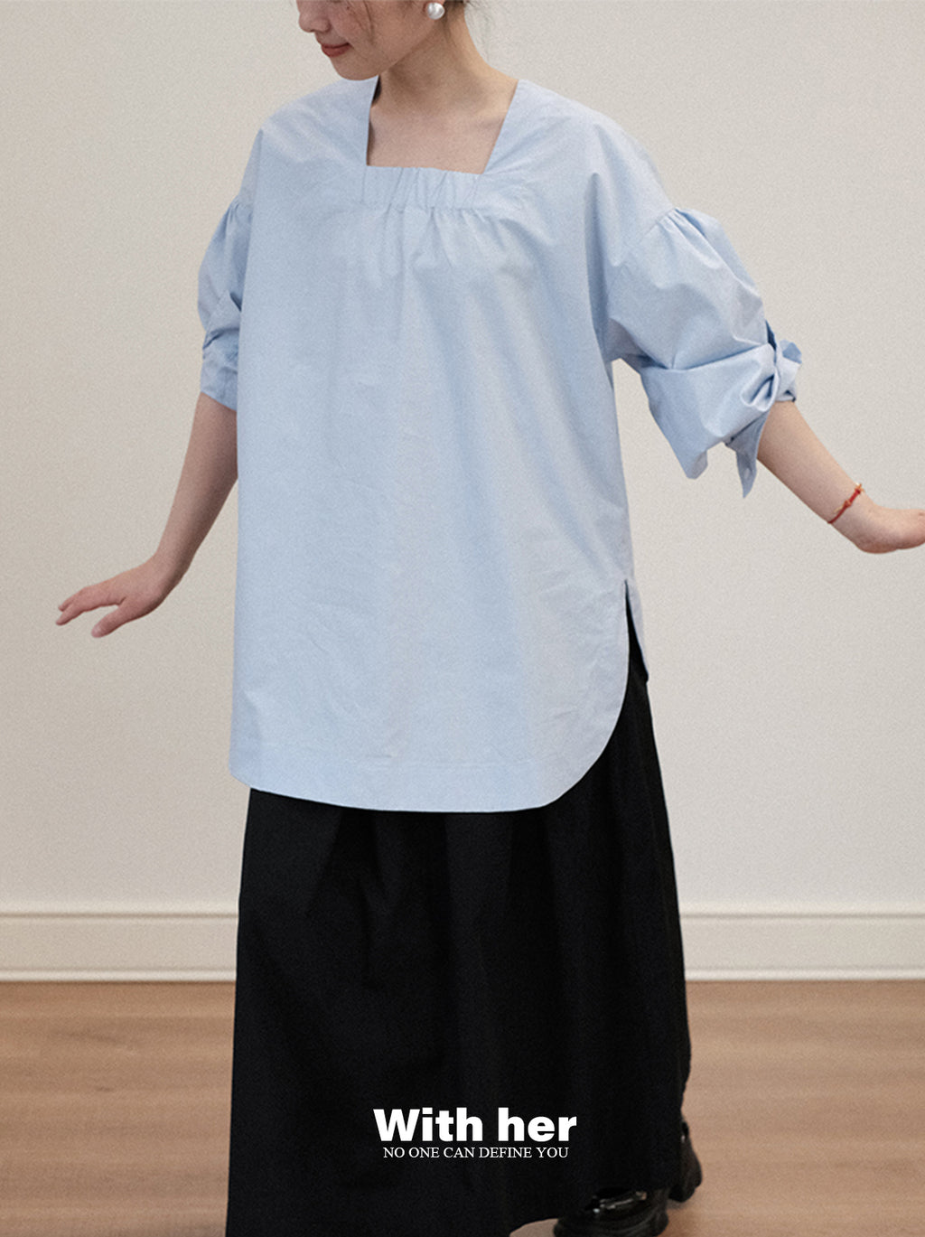 Blue Cocoon Twist Blouse