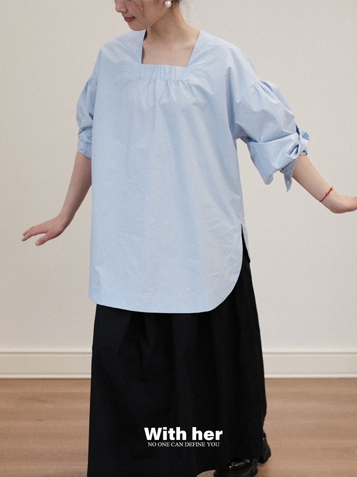 Blue Cocoon Twist Blouse