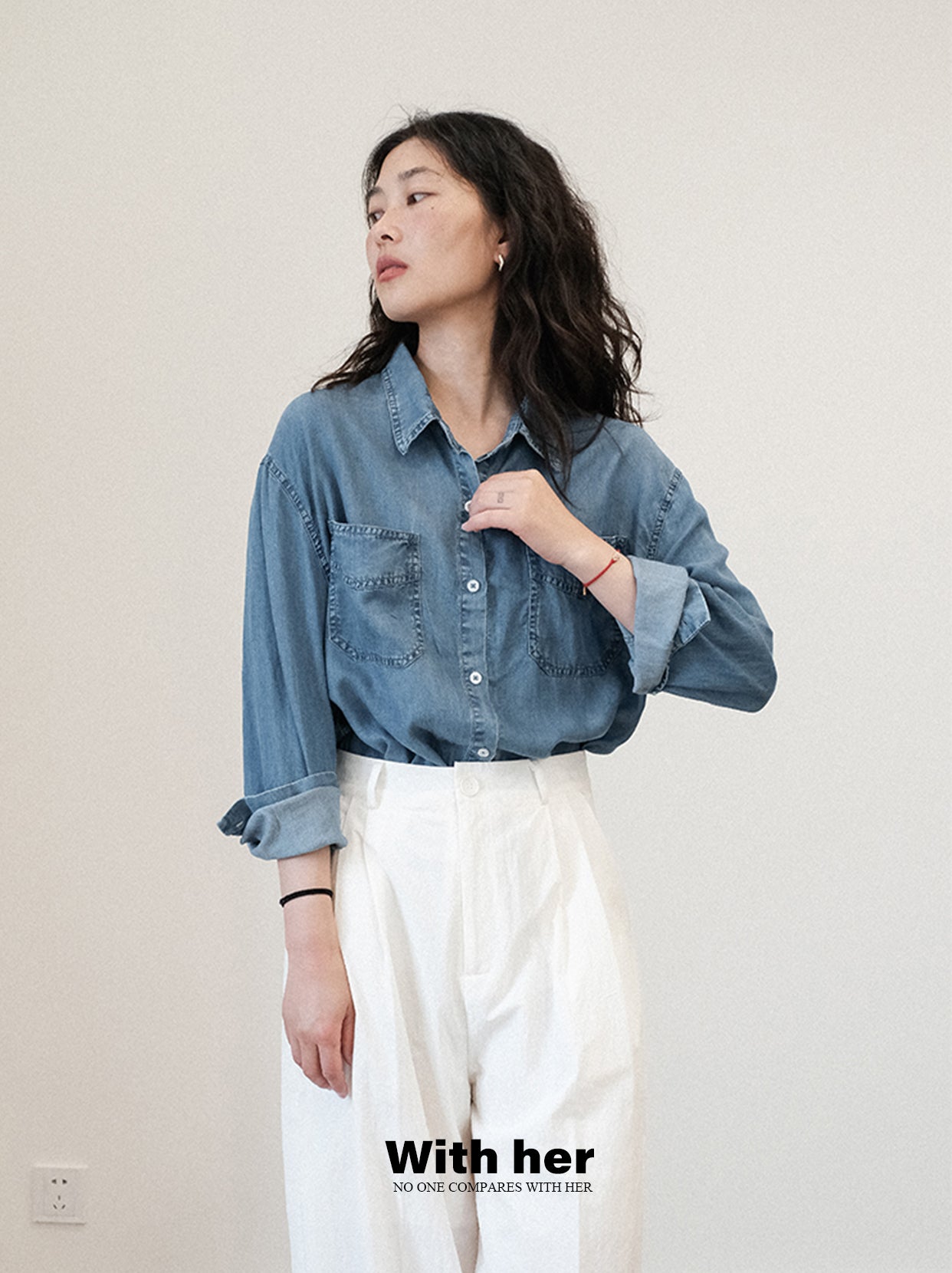 Soft Indigo Denim Blouse