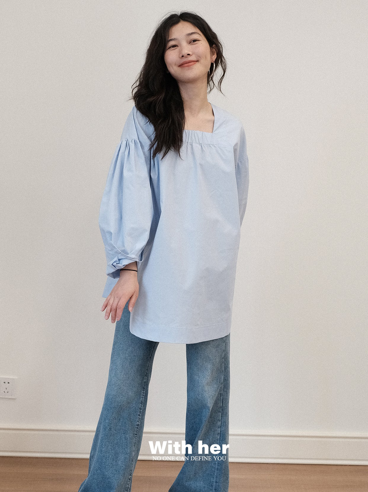 Blue Cocoon Twist Blouse