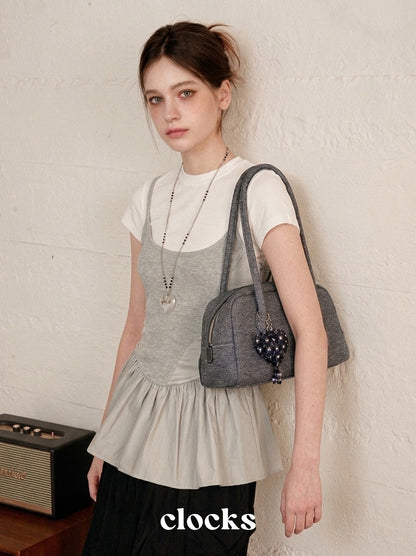 Gray Denim Duffle