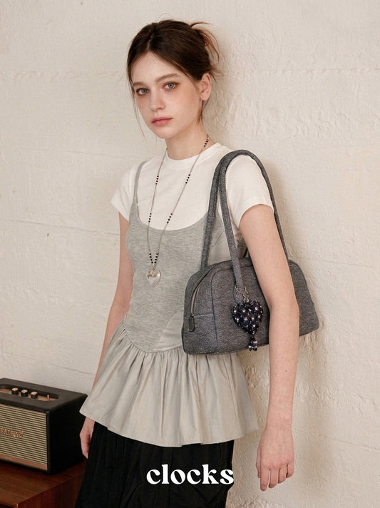 Gray Denim Duffle
