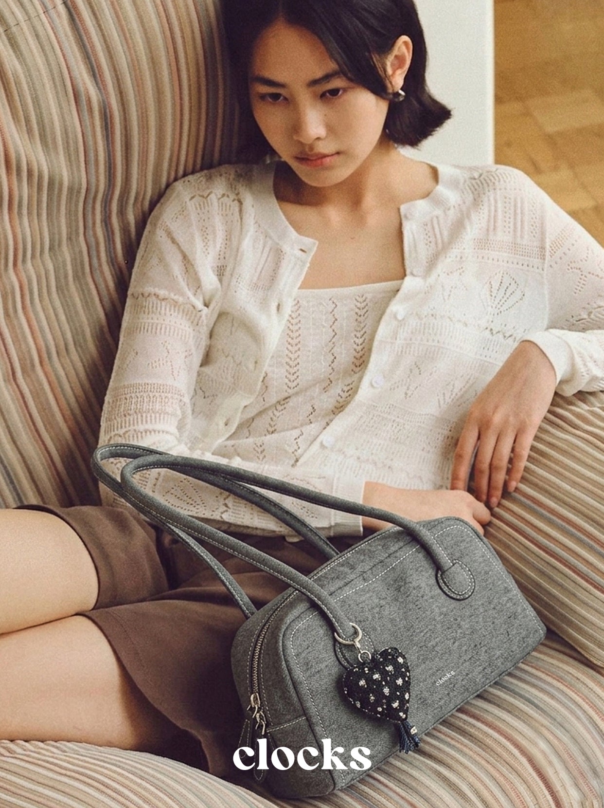 Gray Denim Duffle