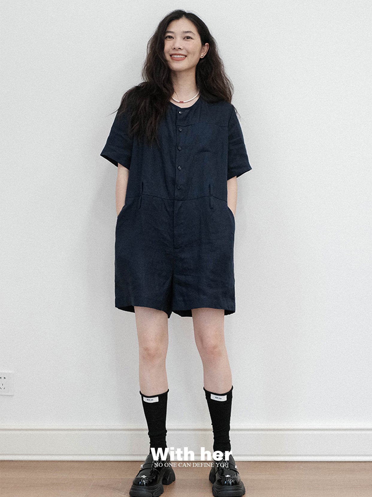 Linen Cotton Blend Playsuit