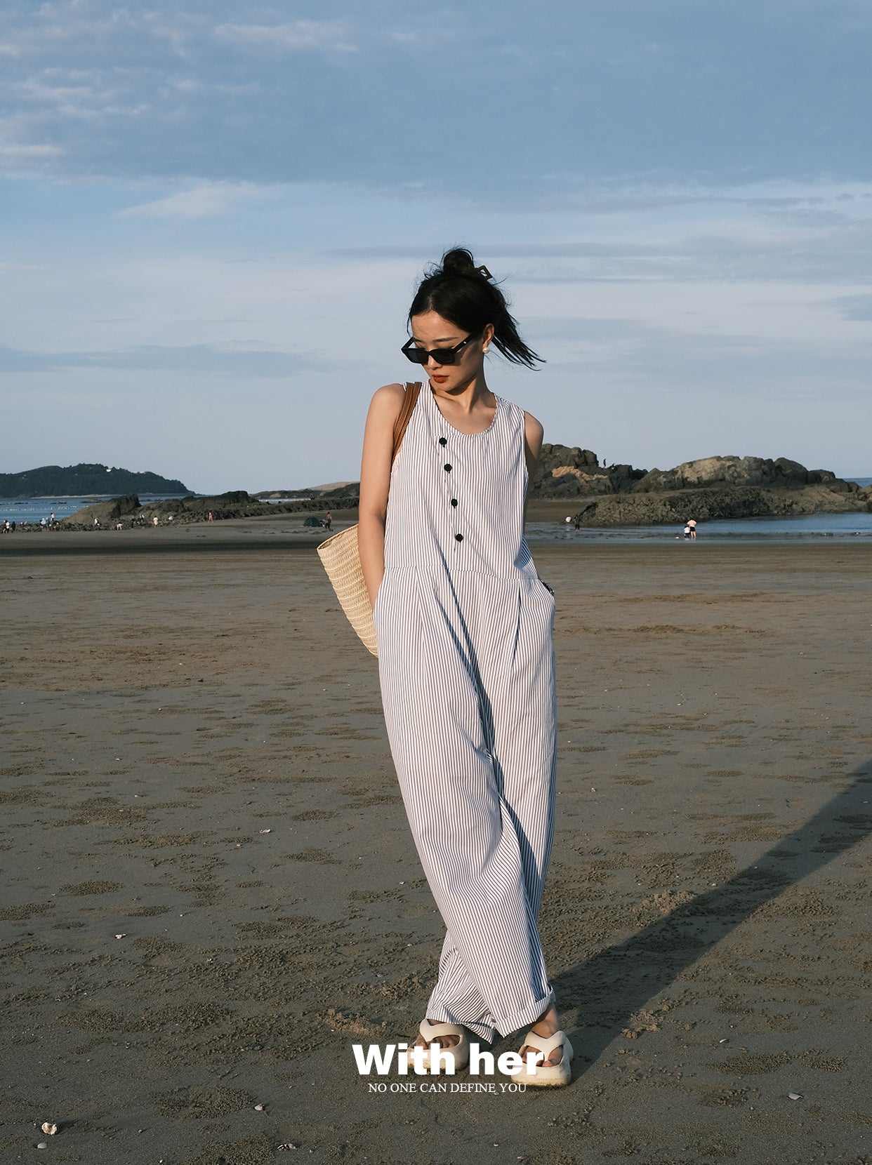 Original Sleeveless Stripes Jumpsuit