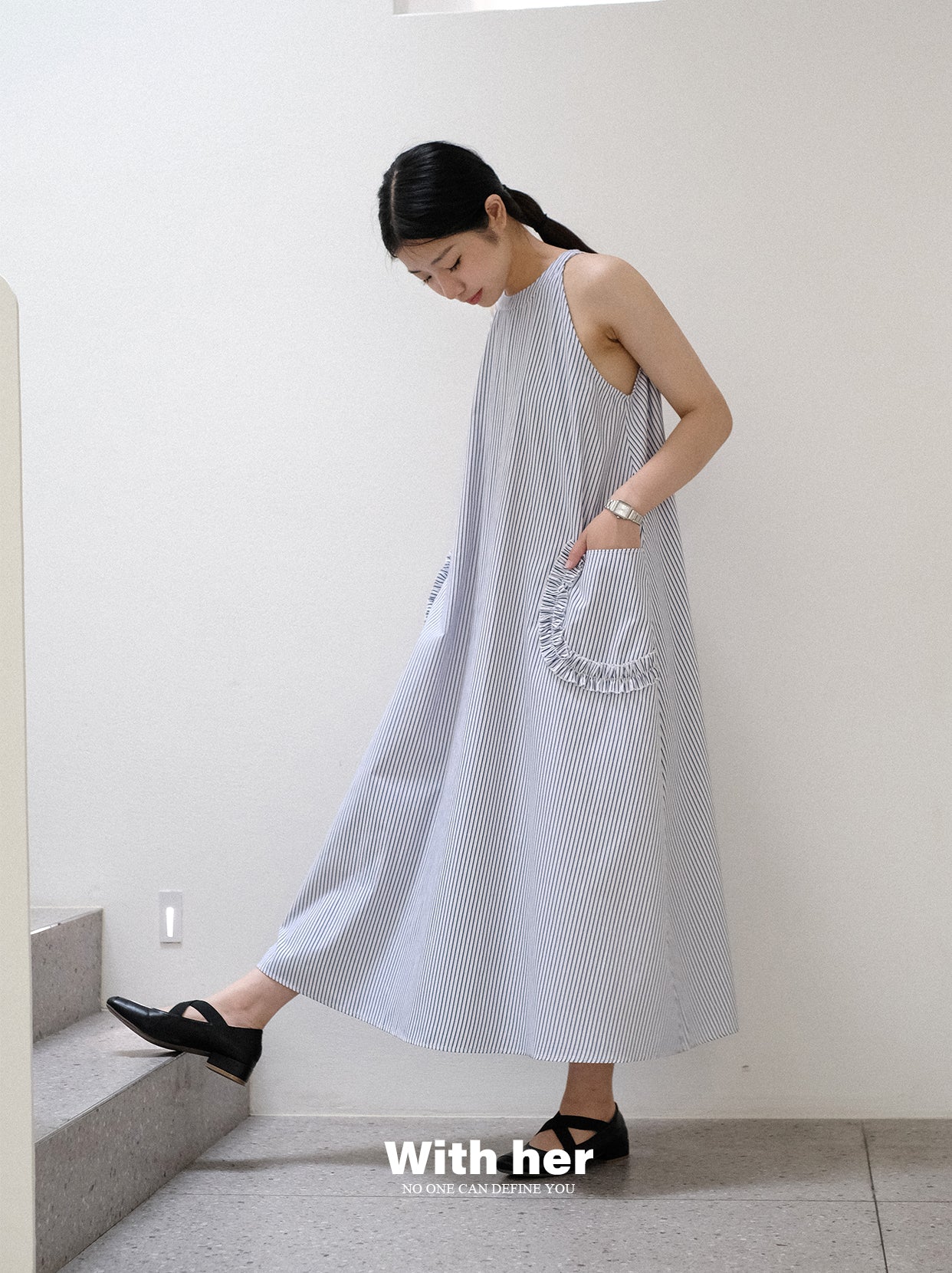 Original Halterneck Striped Dress