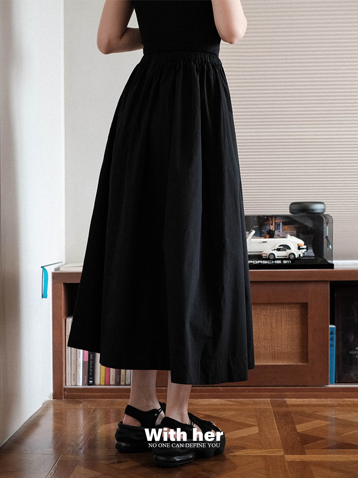Classic Cotton Black Skirt
