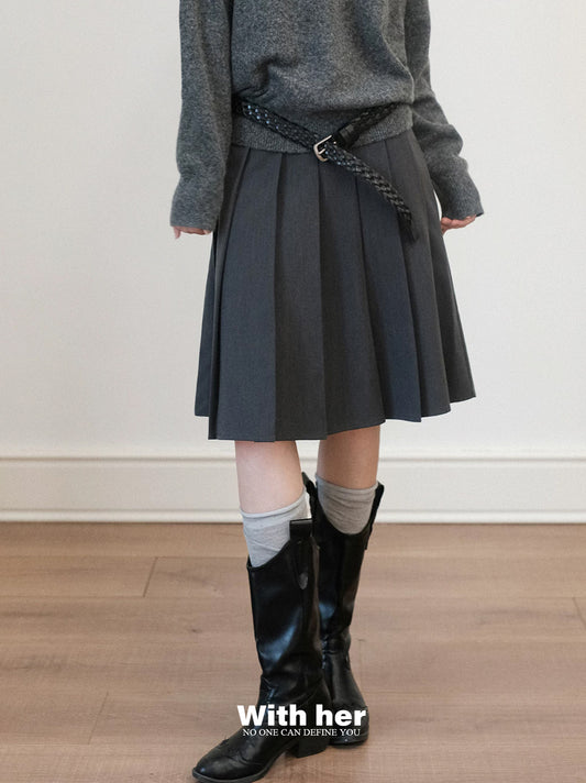 A-Line Pleated Skirt