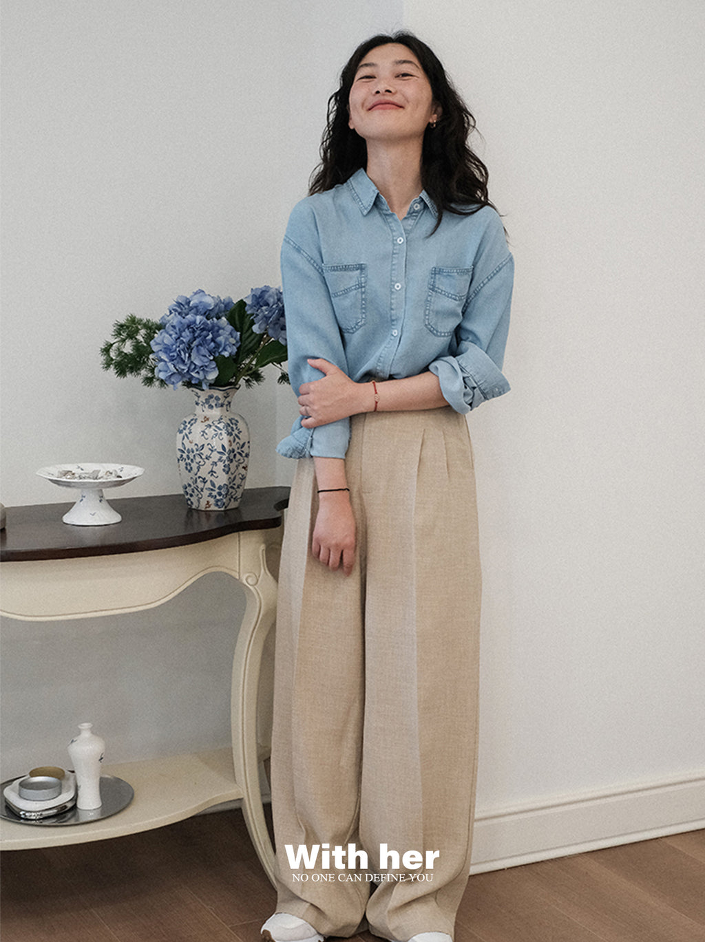 Soft Indigo Denim Blouse