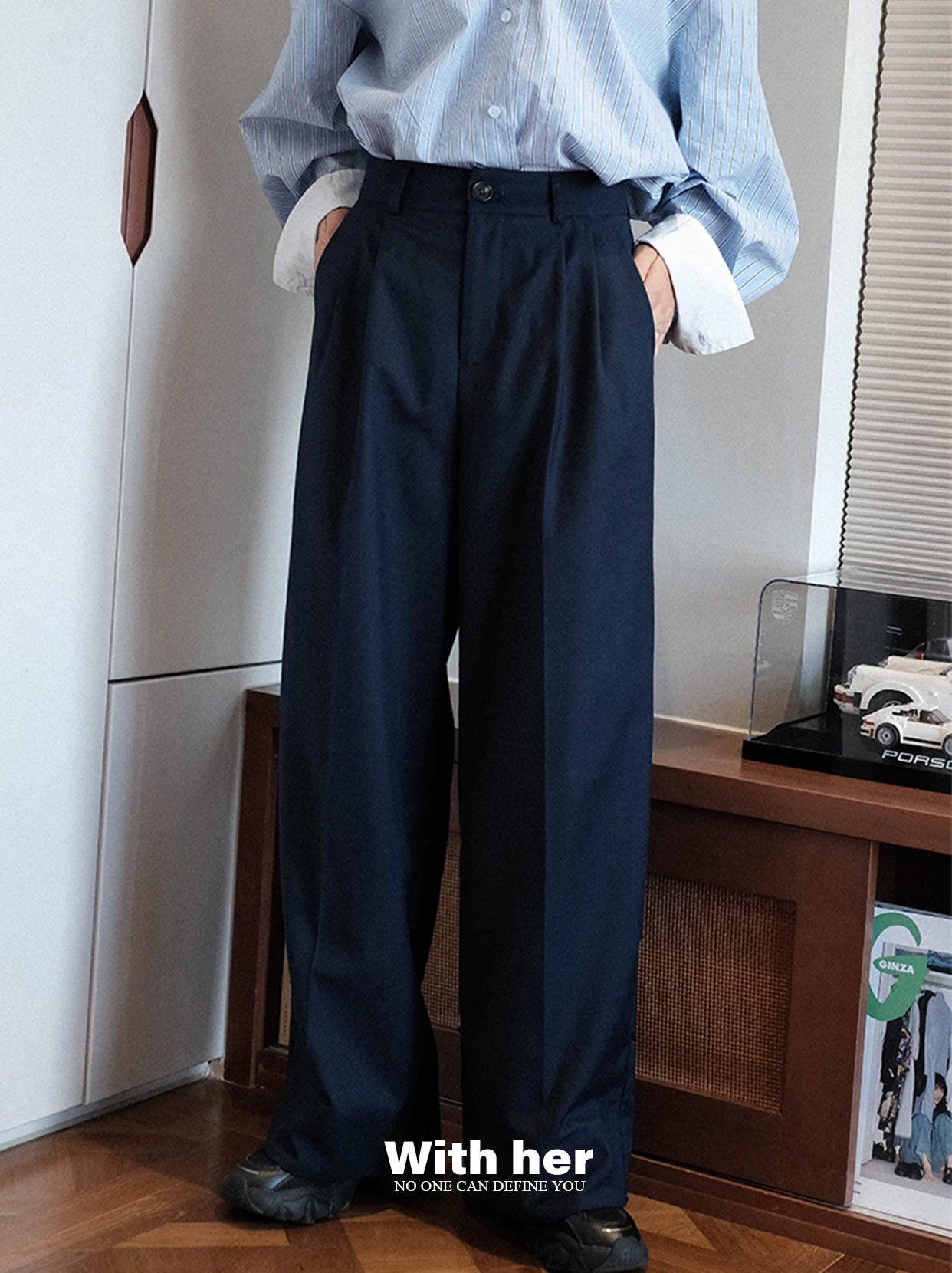 Mix Blue Loose Pants