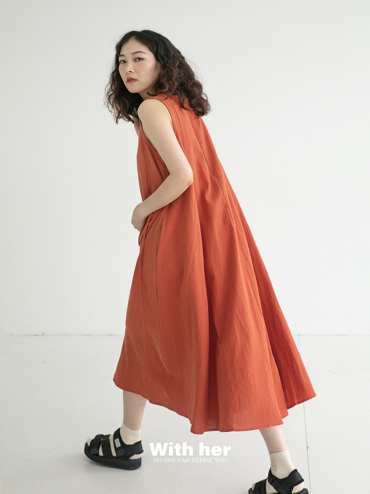 Original Cotton Linen Sleeveless Dress