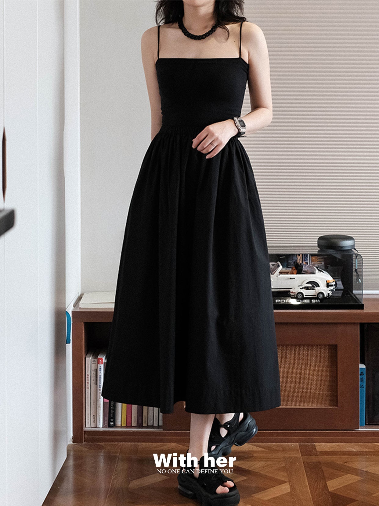 Classic Cotton Black Skirt