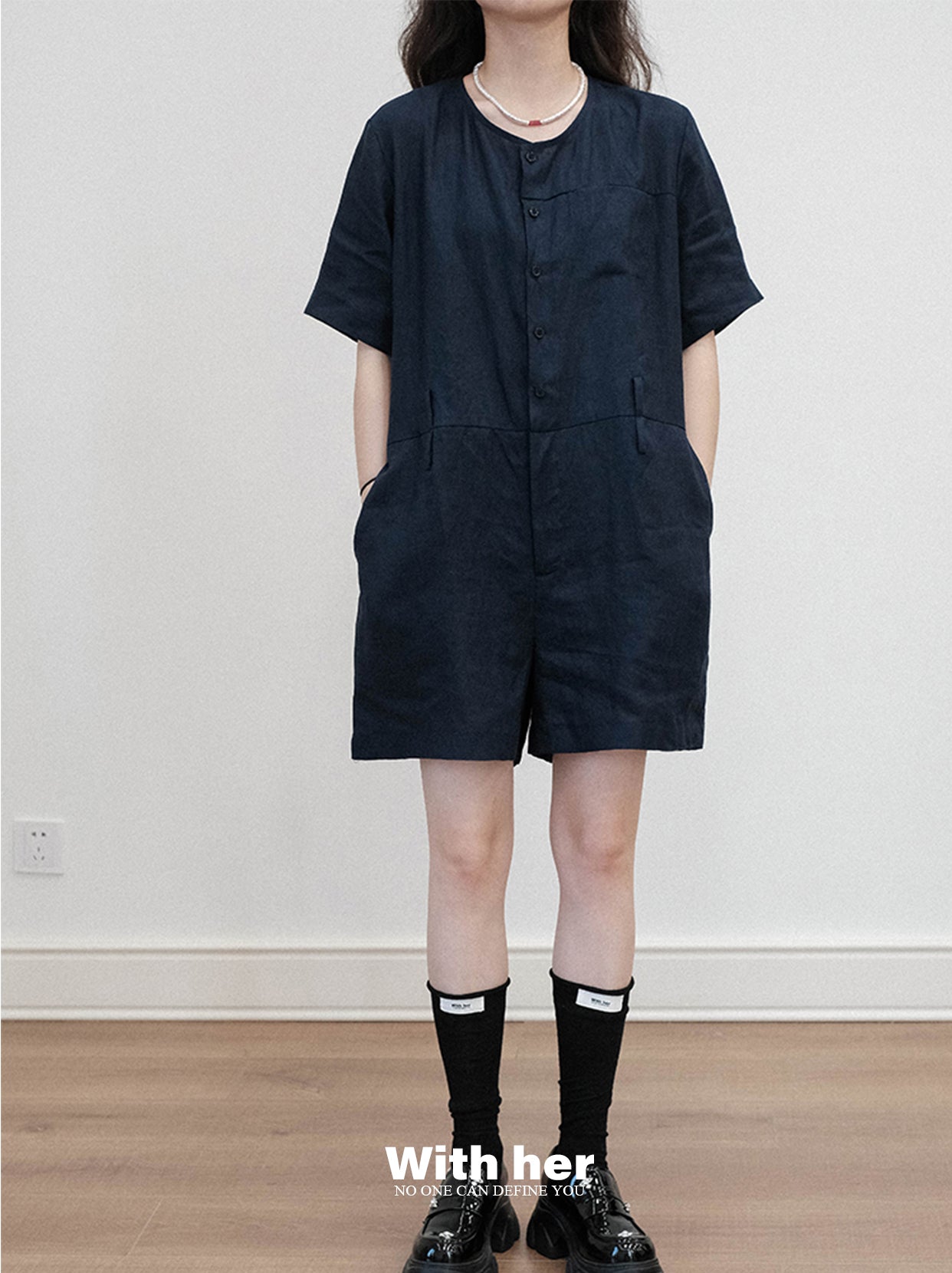 Linen Cotton Blend Playsuit