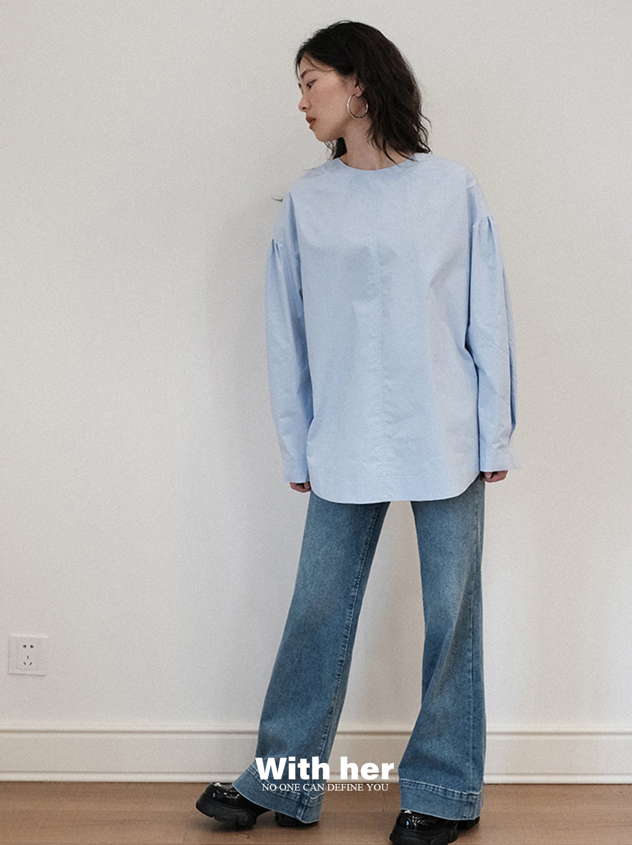 Blue Cocoon Twist Blouse