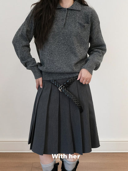 A-Line Pleated Skirt