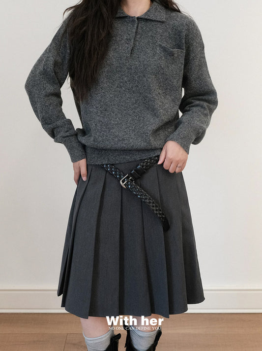 A-Line Pleated Skirt