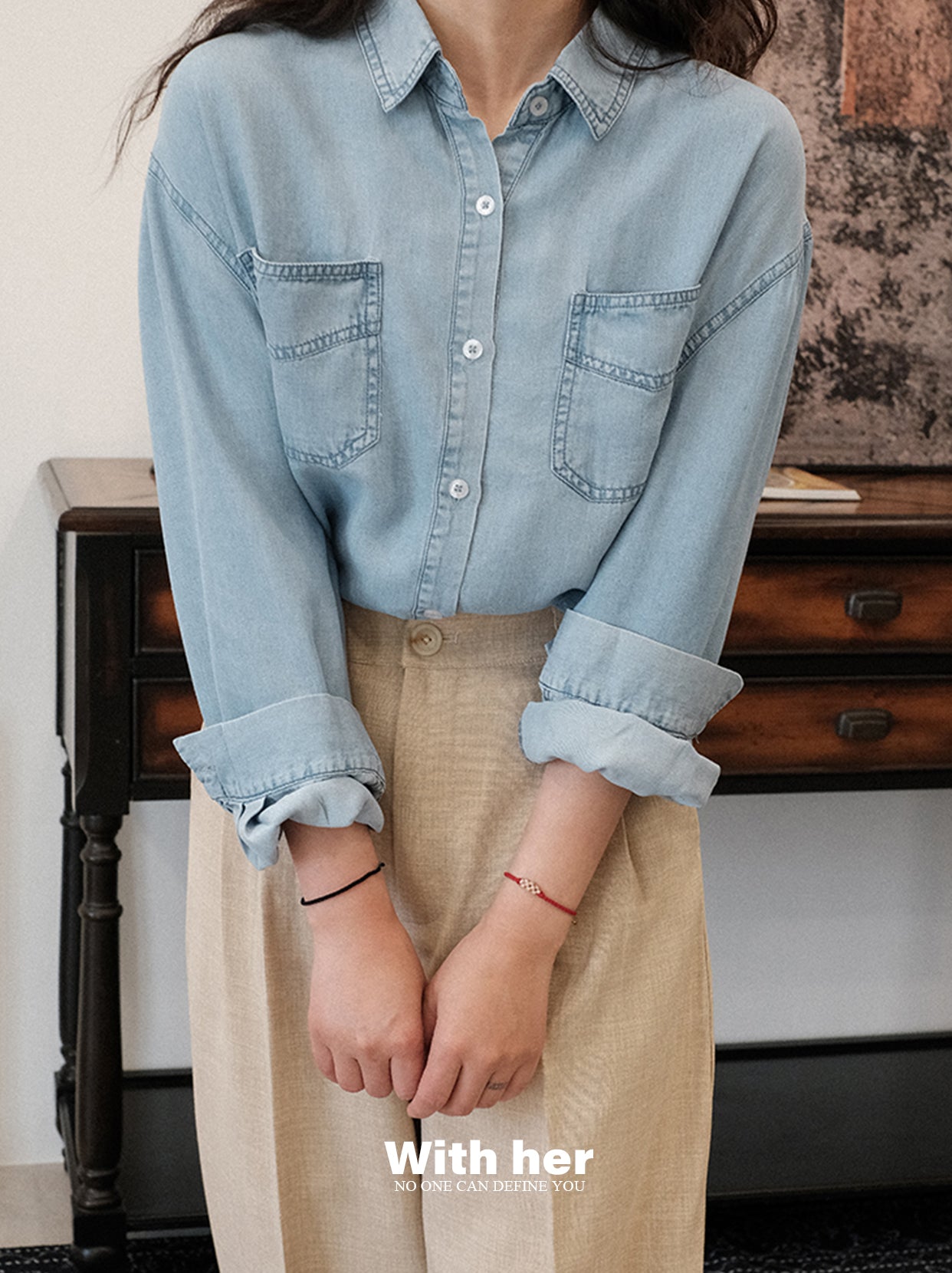 Soft Indigo Denim Blouse