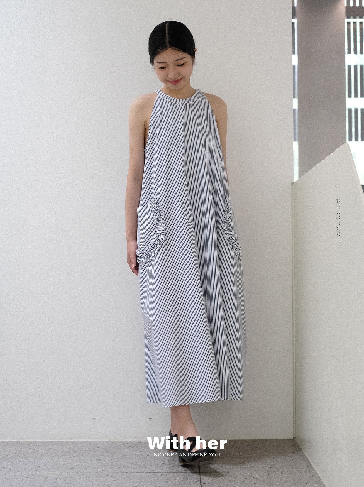 Original Halterneck Striped Dress