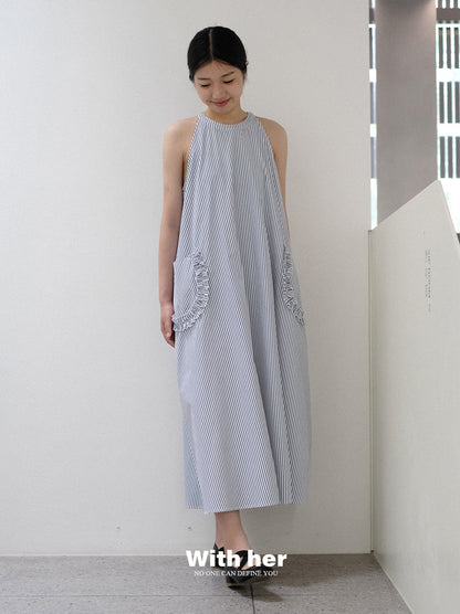 Original Halterneck Striped Dress