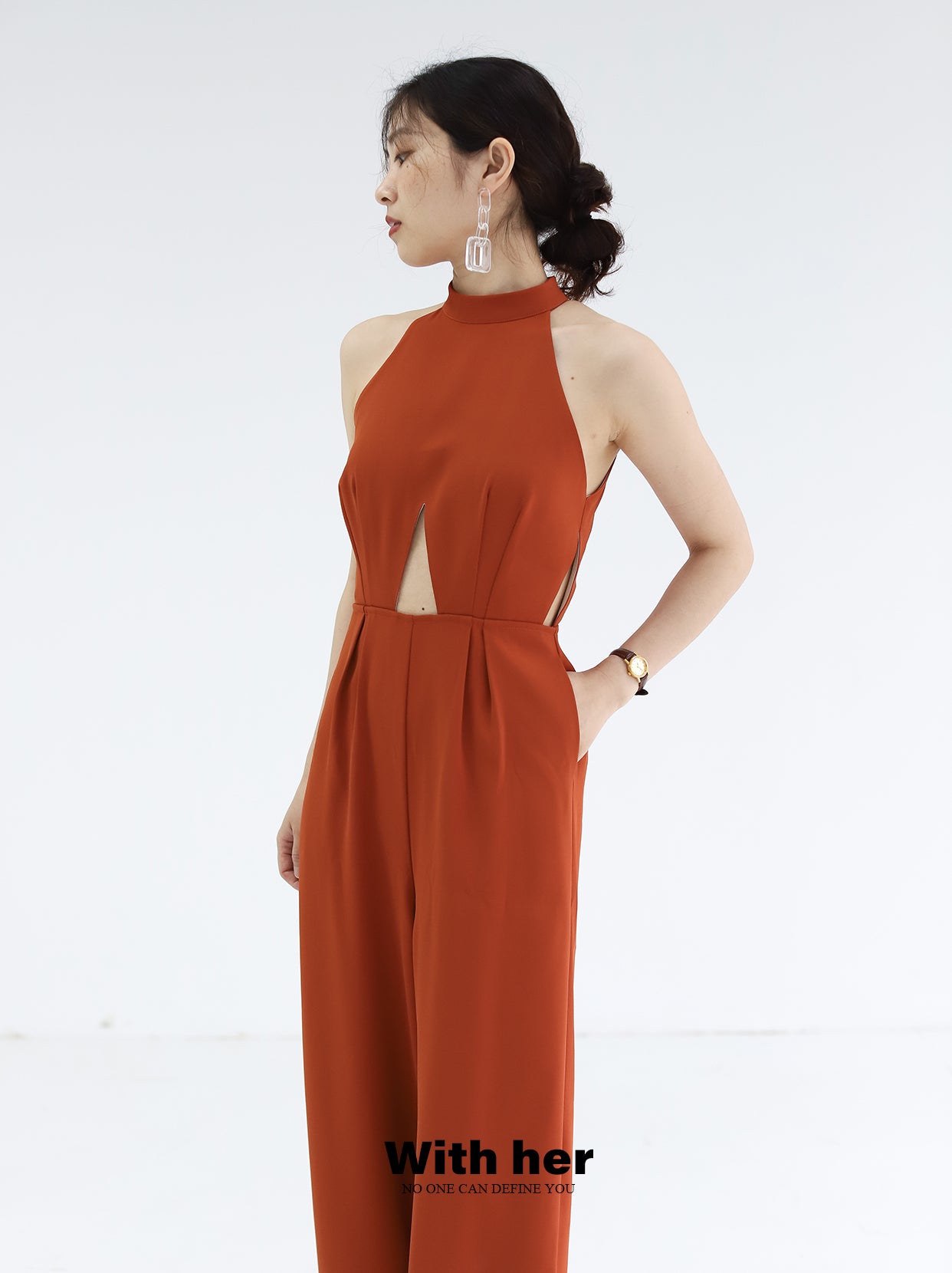 Original Halter neck Midriff Jumpsuit