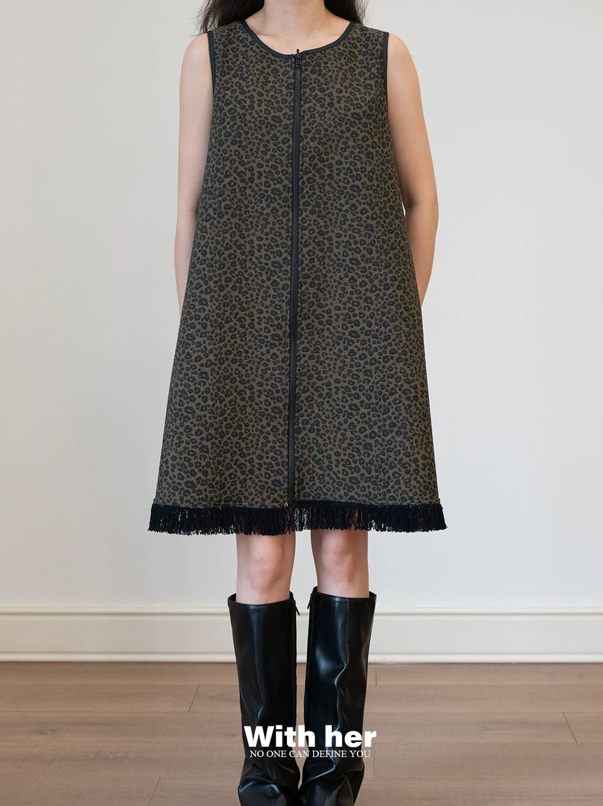 Leopard Denim Dress