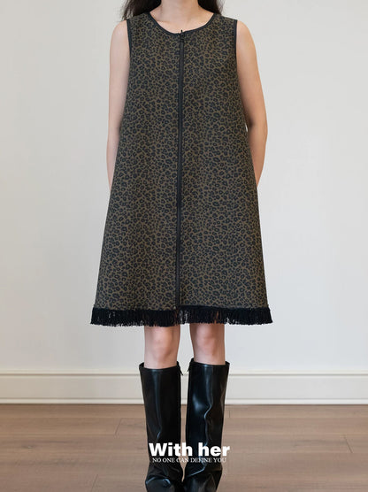 Leopard Denim Dress
